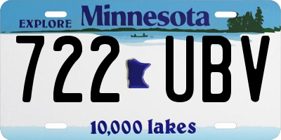 MN license plate 722UBV
