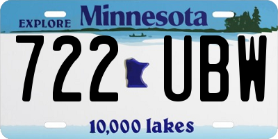 MN license plate 722UBW