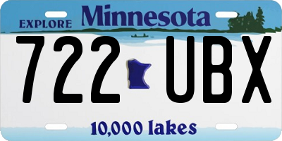 MN license plate 722UBX