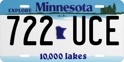 MN license plate 722UCE