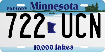 MN license plate 722UCN