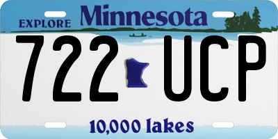 MN license plate 722UCP