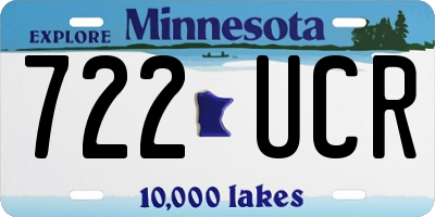 MN license plate 722UCR