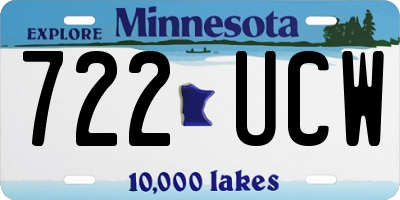 MN license plate 722UCW