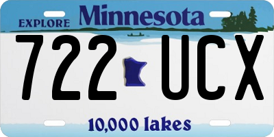 MN license plate 722UCX