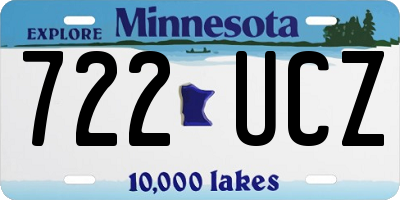 MN license plate 722UCZ