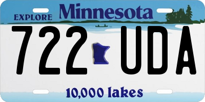 MN license plate 722UDA