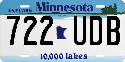 MN license plate 722UDB