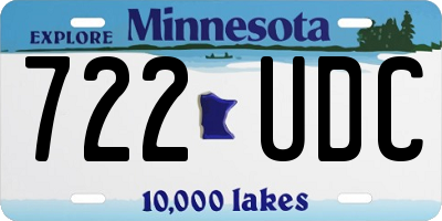MN license plate 722UDC