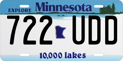 MN license plate 722UDD