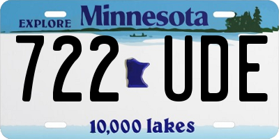 MN license plate 722UDE