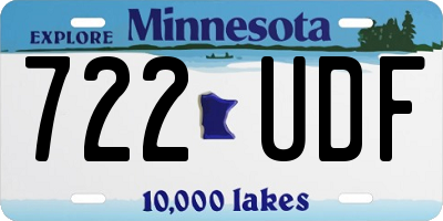 MN license plate 722UDF
