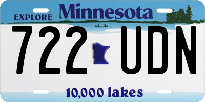 MN license plate 722UDN