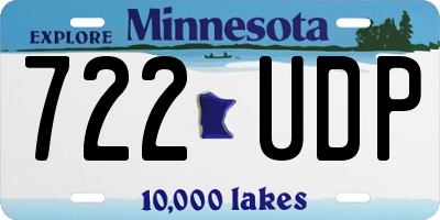 MN license plate 722UDP