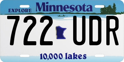 MN license plate 722UDR