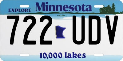 MN license plate 722UDV