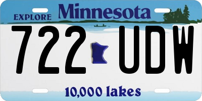 MN license plate 722UDW