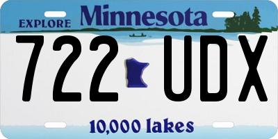 MN license plate 722UDX