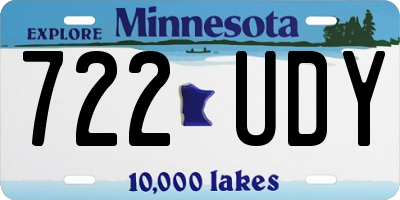 MN license plate 722UDY