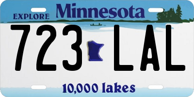 MN license plate 723LAL