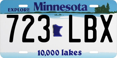 MN license plate 723LBX