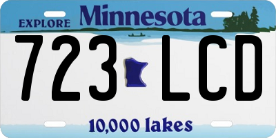 MN license plate 723LCD