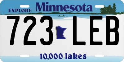 MN license plate 723LEB