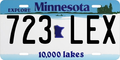 MN license plate 723LEX