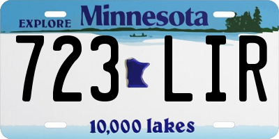MN license plate 723LIR