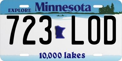 MN license plate 723LOD