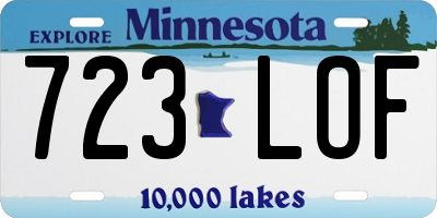 MN license plate 723LOF