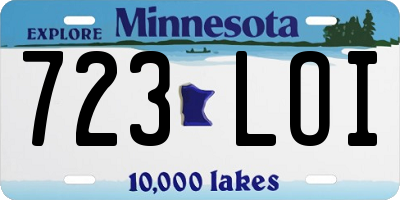 MN license plate 723LOI