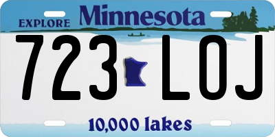 MN license plate 723LOJ