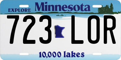 MN license plate 723LOR