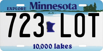MN license plate 723LOT