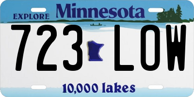 MN license plate 723LOW