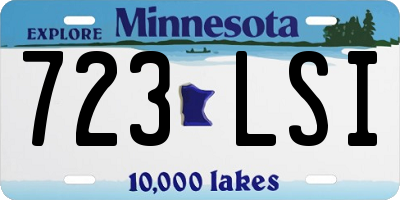 MN license plate 723LSI