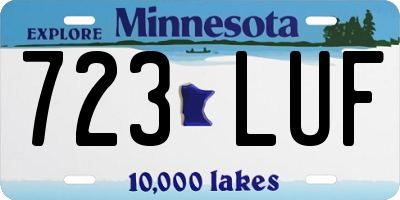 MN license plate 723LUF