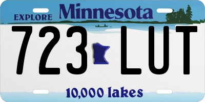 MN license plate 723LUT