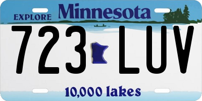 MN license plate 723LUV