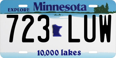 MN license plate 723LUW