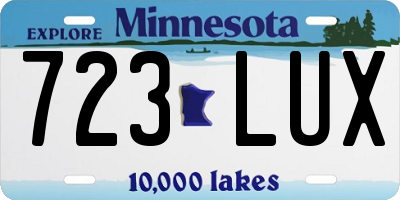 MN license plate 723LUX