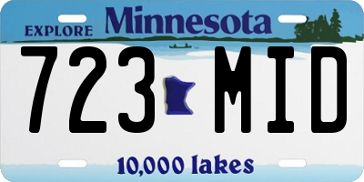 MN license plate 723MID