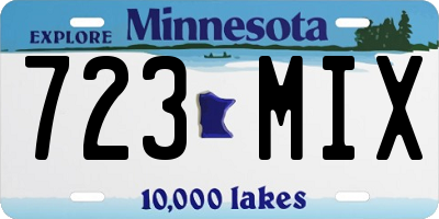 MN license plate 723MIX