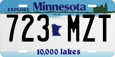 MN license plate 723MZT