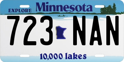 MN license plate 723NAN