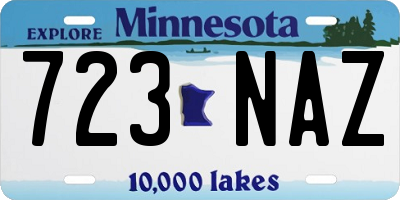 MN license plate 723NAZ