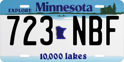 MN license plate 723NBF