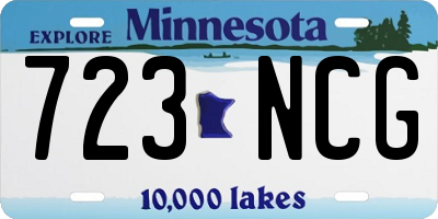 MN license plate 723NCG