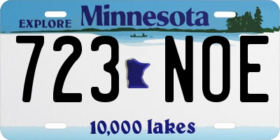 MN license plate 723NOE